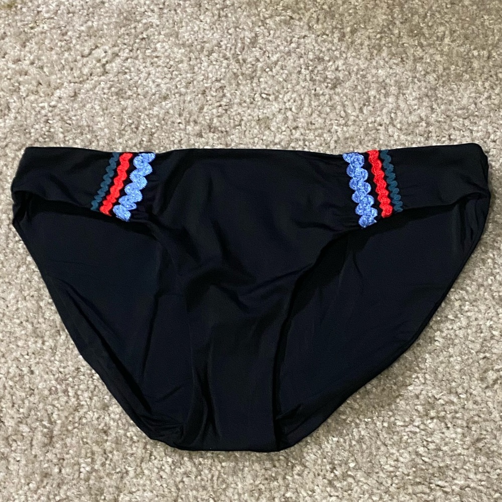 Red Carter Reversible Black Bikini Bottoms